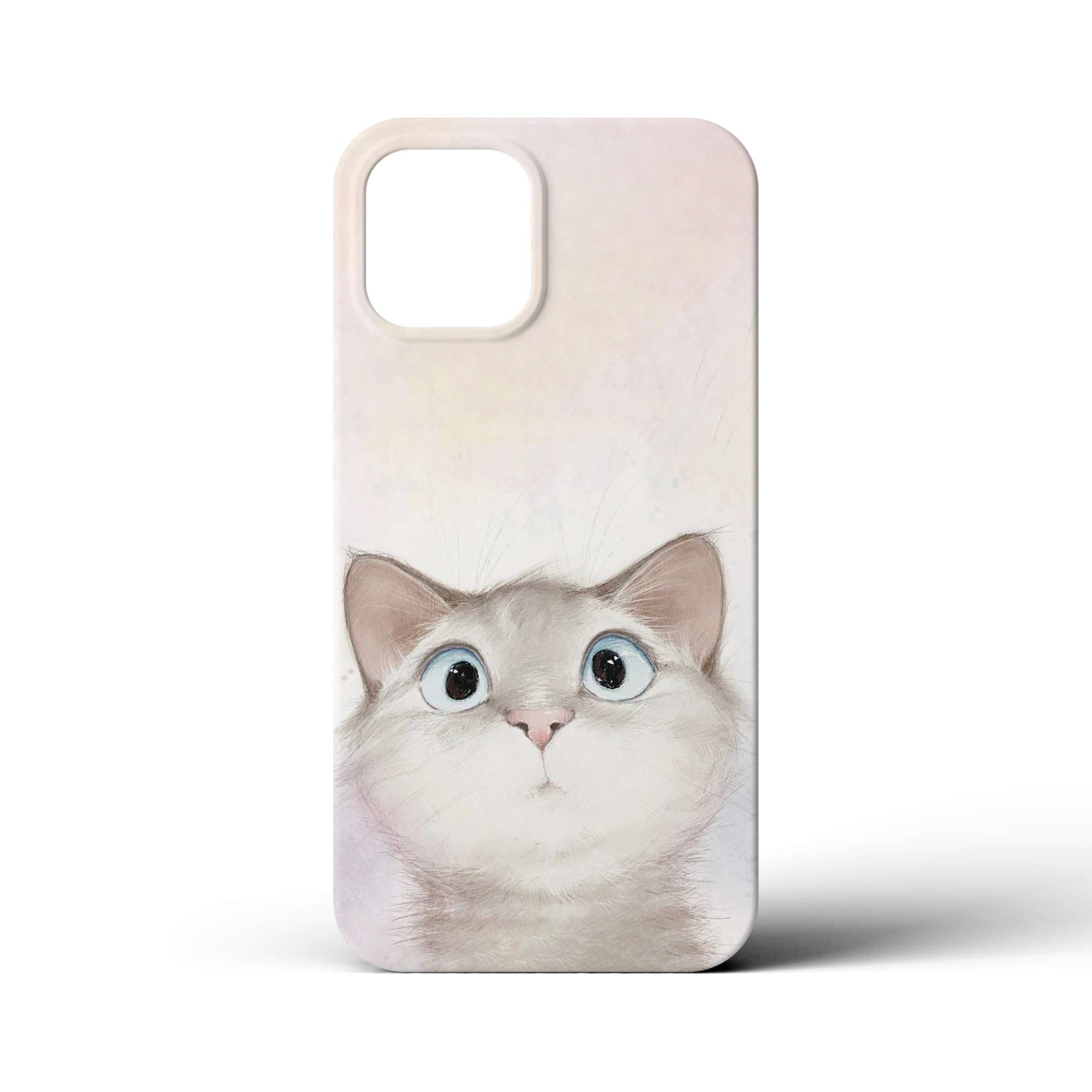 手帳型スマホケース  のぞき見する子猫のスマホケース