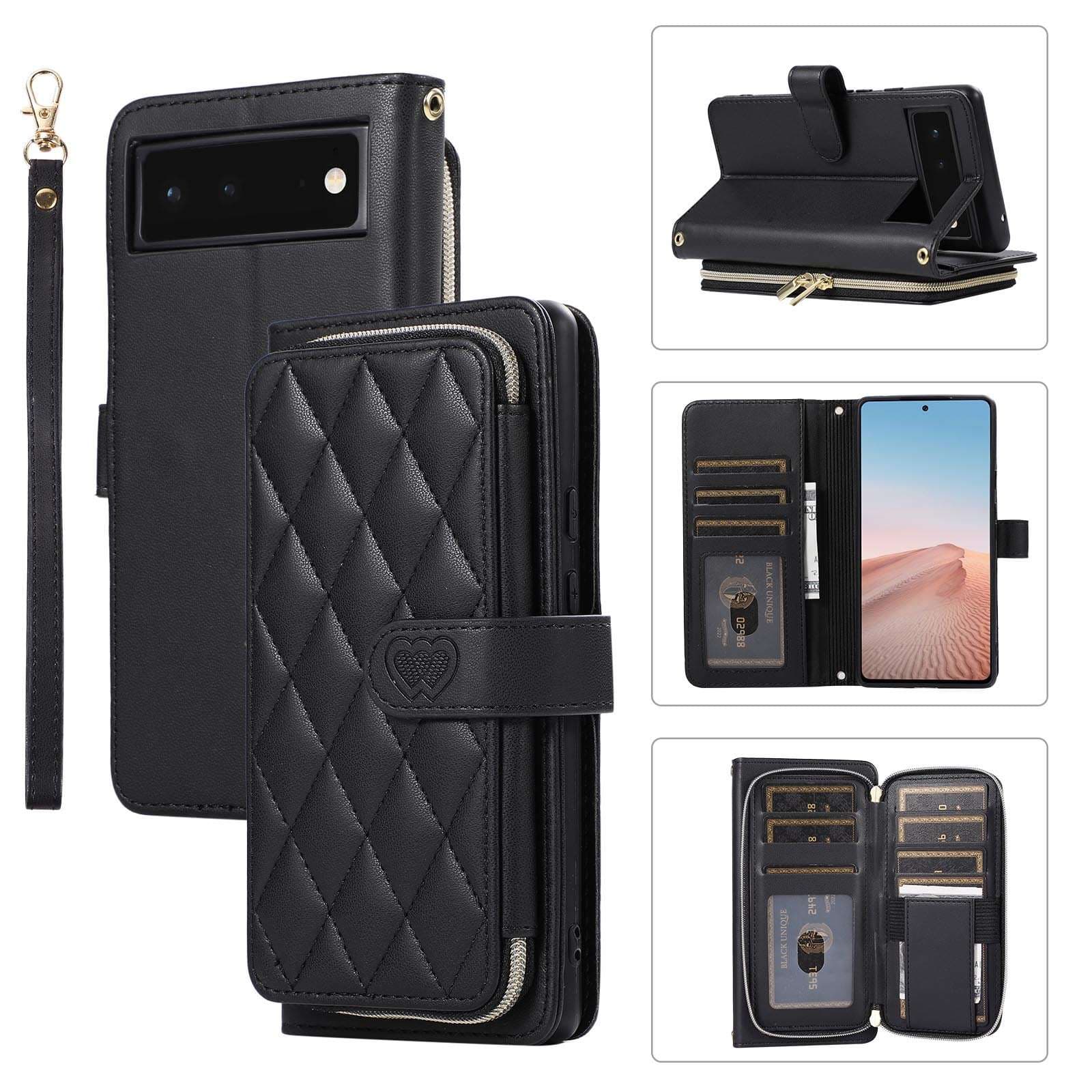 手帳型スマホケース  ピクセル用多機能手帳型ケース財布