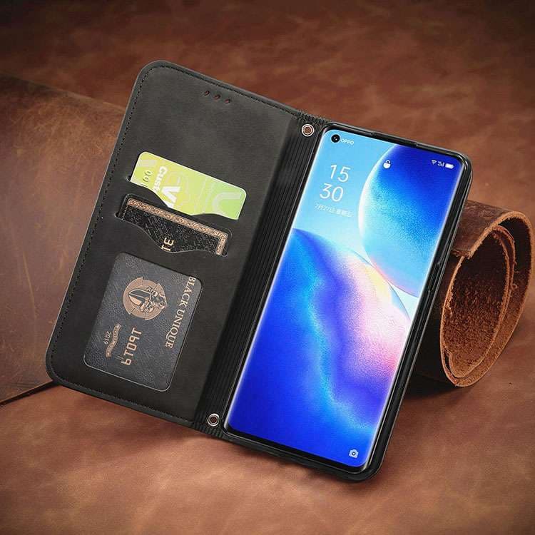 手帳型スマホケース  OPPOスマートフォン用高級本革手帳型ケース