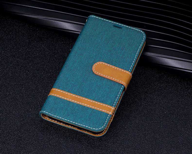 手帳型スマホケース  Galaxy用デニム調フリップカバーケース