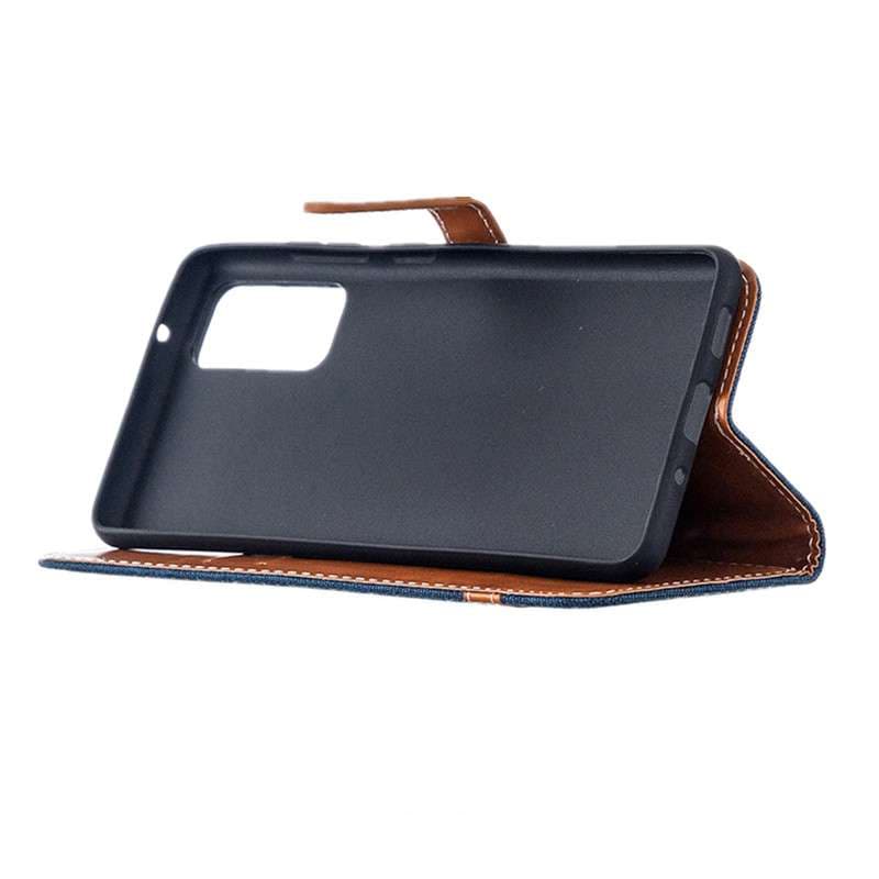 手帳型スマホケース  Galaxy用デニム調フリップカバーケース