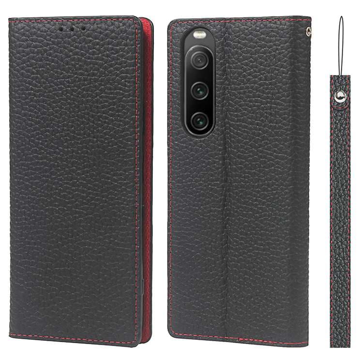 手帳型スマホケース  Xperia用 高級レザー調 多機能フリップケース