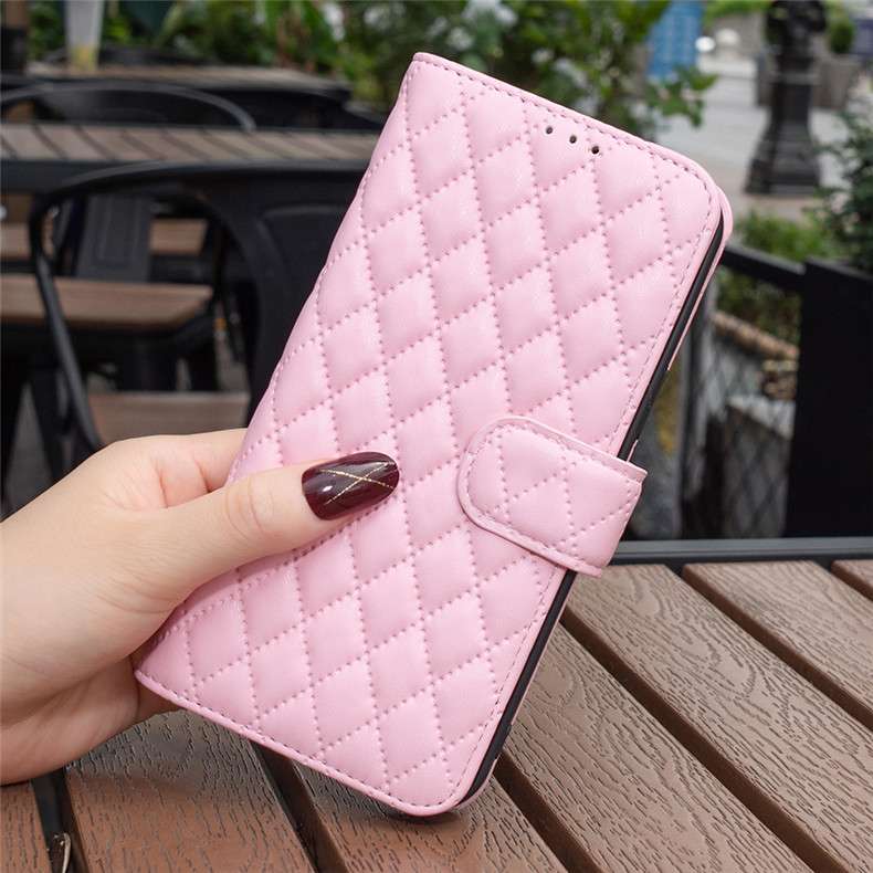 手帳型スマホケース  キルティングレザー調iPhone手帳ケース