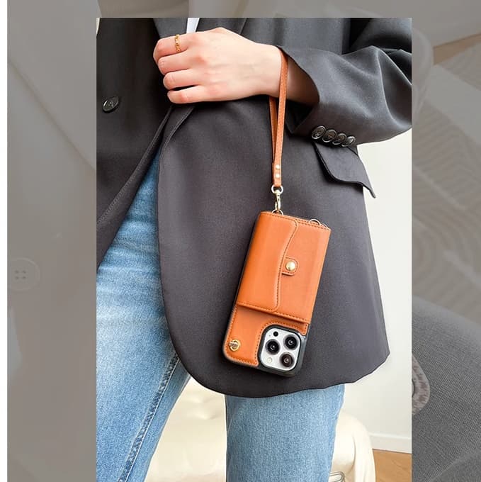 手帳型スマホケース  多機能レザーウォレット付きiPhoneケース