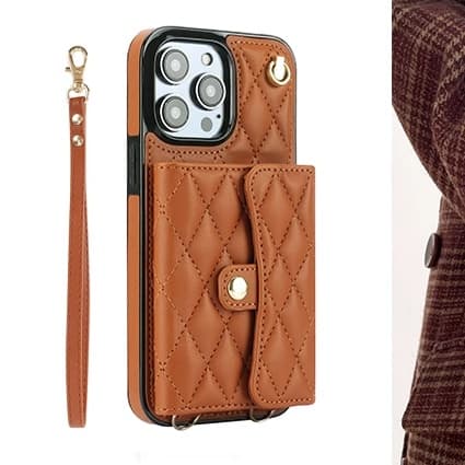 手帳型スマホケース  多機能レザーウォレット付きiPhoneケース