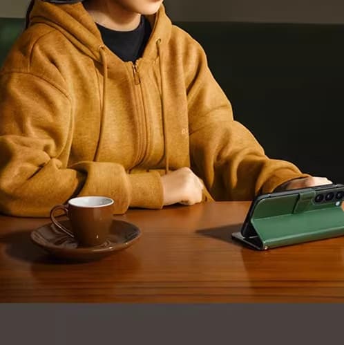 手帳型スマホケース  Galaxy用高級レザーフリップウォレットケース