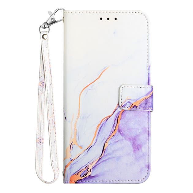 マーブル模様カラフル手帳型スマホケース