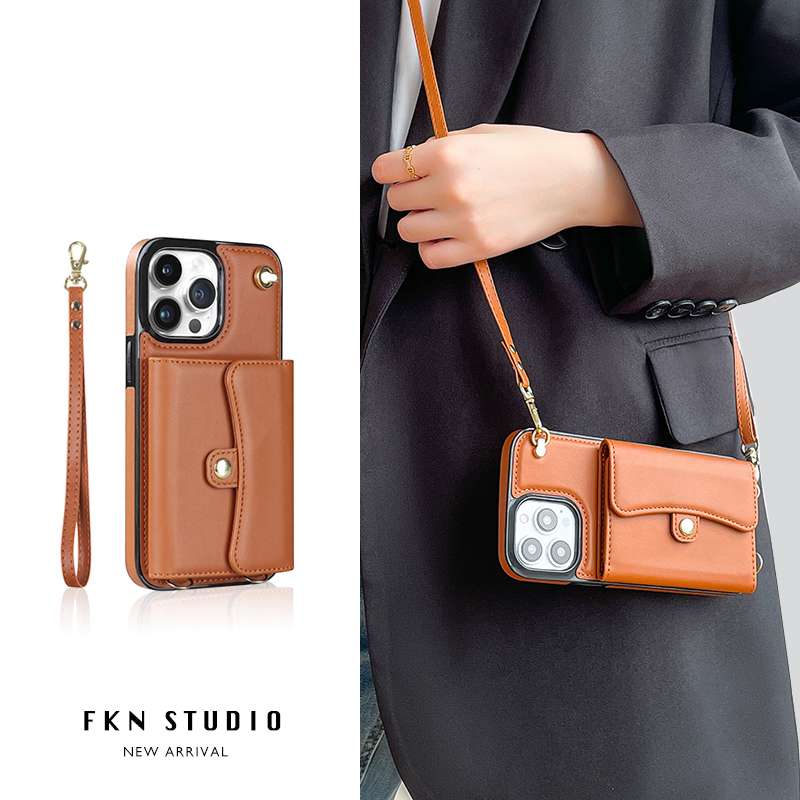 手帳型スマホケース  多機能レザーウォレット付きiPhoneケース