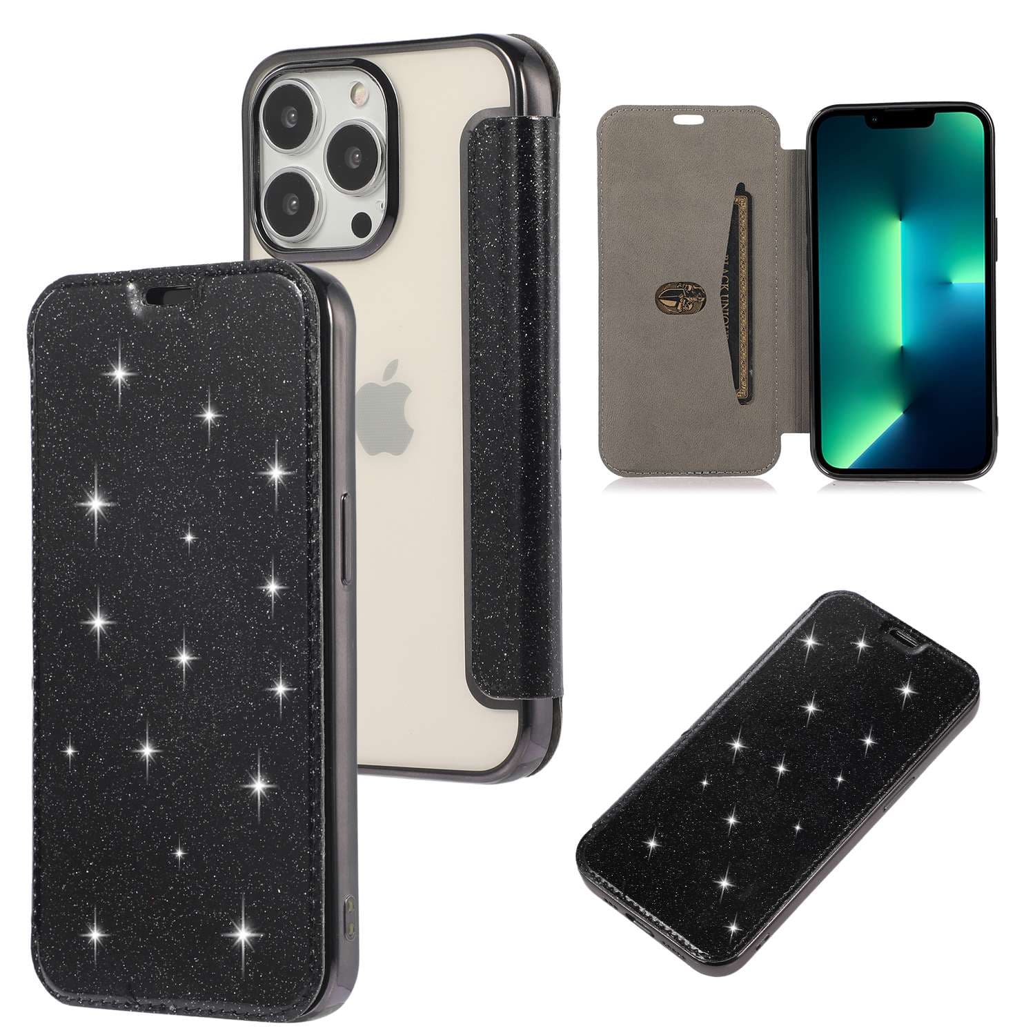 手帳型スマホケース  キラキラ輝く手帳型iPhoneケース