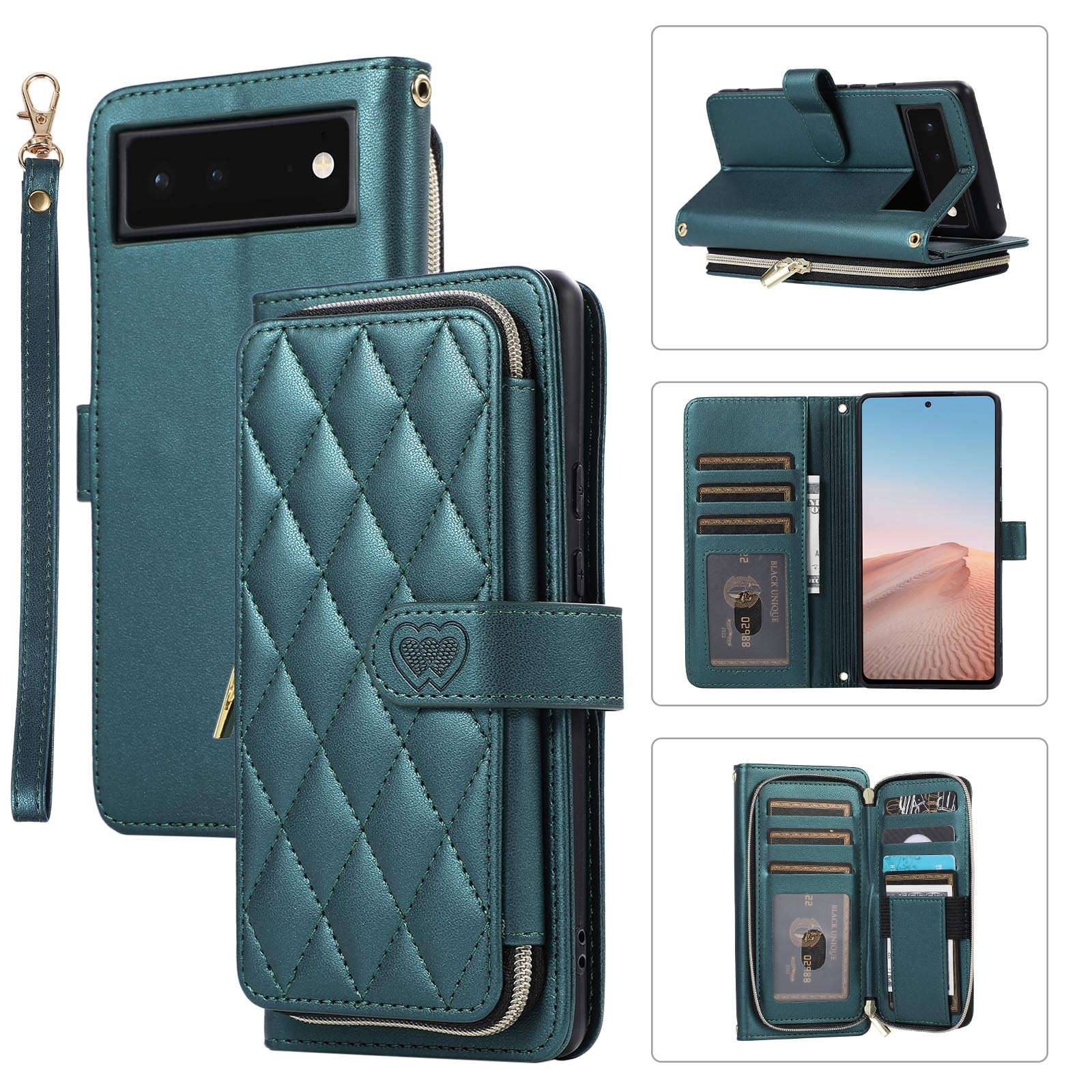 手帳型スマホケース  ピクセル用多機能手帳型ケース財布