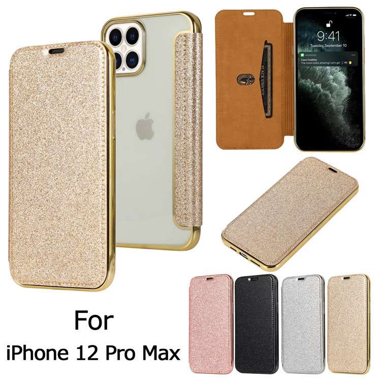 手帳型スマホケース  キラキラ輝くグリッター iPhone手帳型ケース