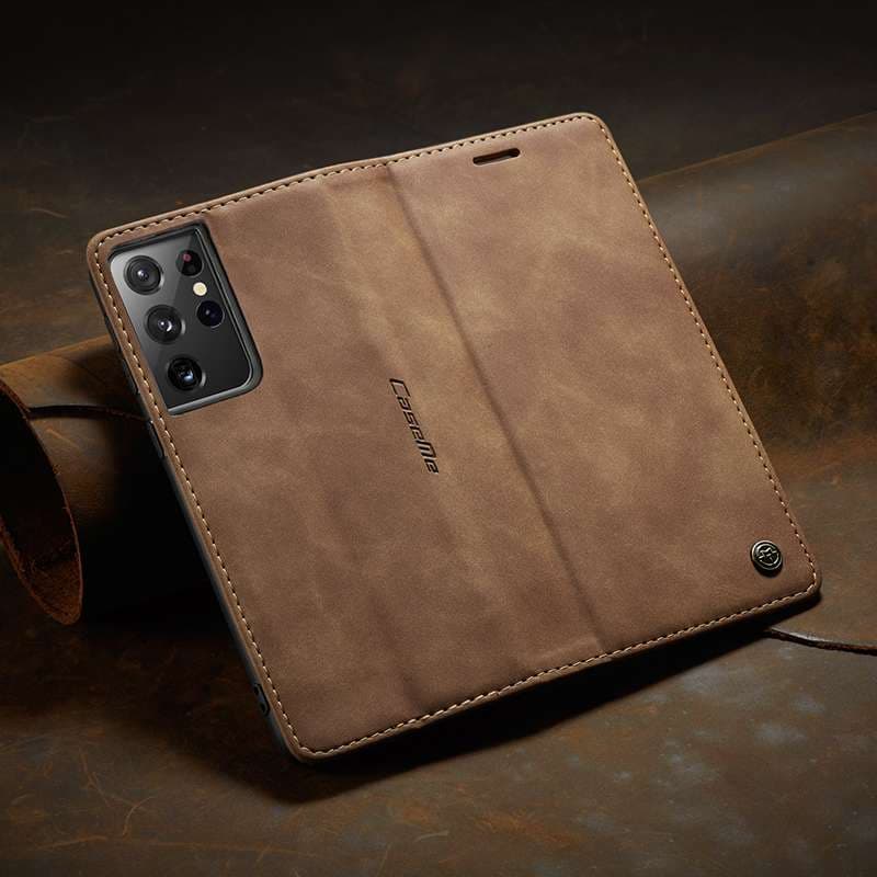 手帳型スマホケース  Galaxy高級レザー手帳型ケース