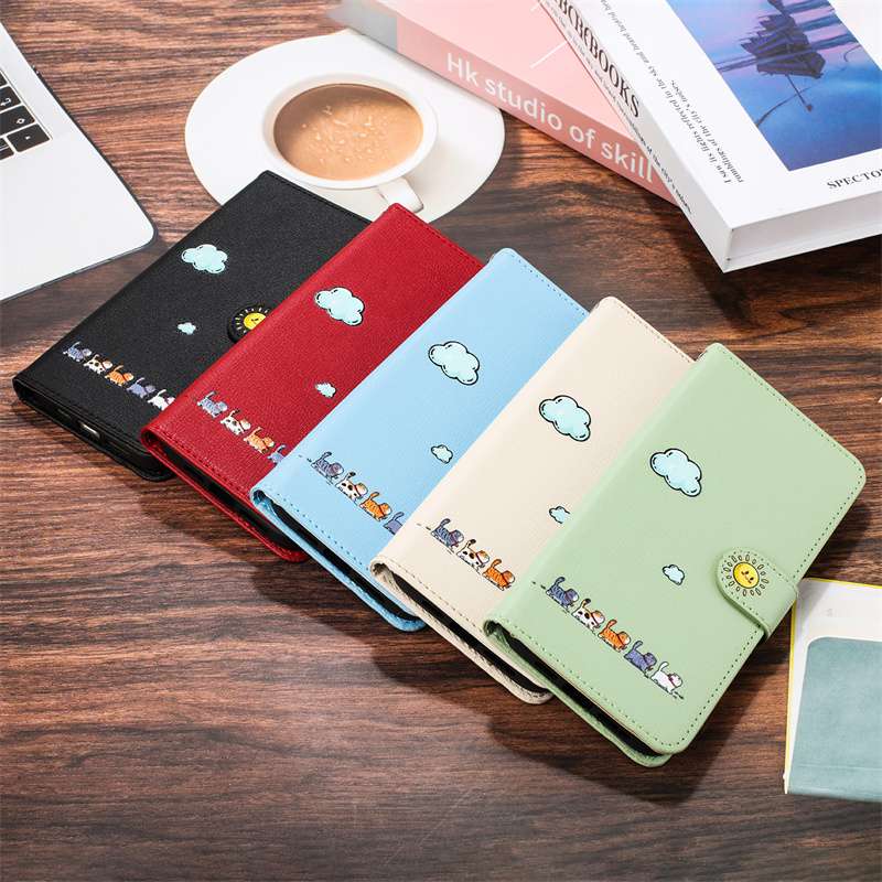 手帳型スマホケース  かわいい動物柄 雲と太陽モチーフ Xperia手帳型ケース