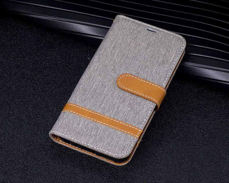 手帳型スマホケース  Galaxy用デニム調フリップカバーケース
