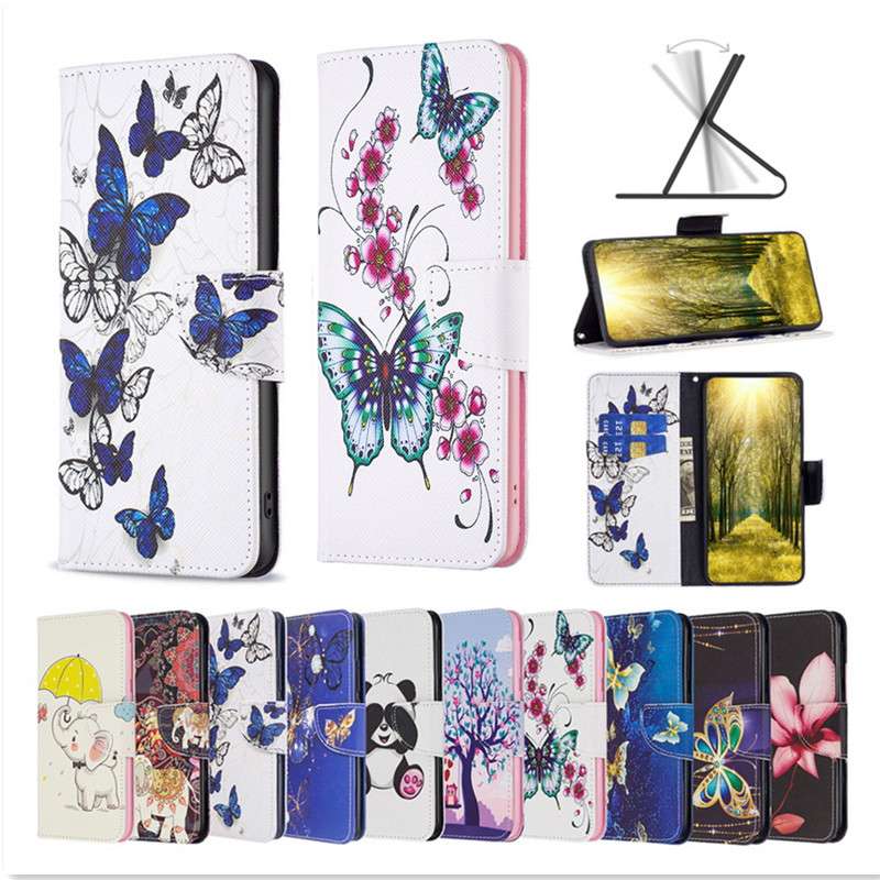 手帳型スマホケース  蝶々模様の手帳型エクスペリアケース