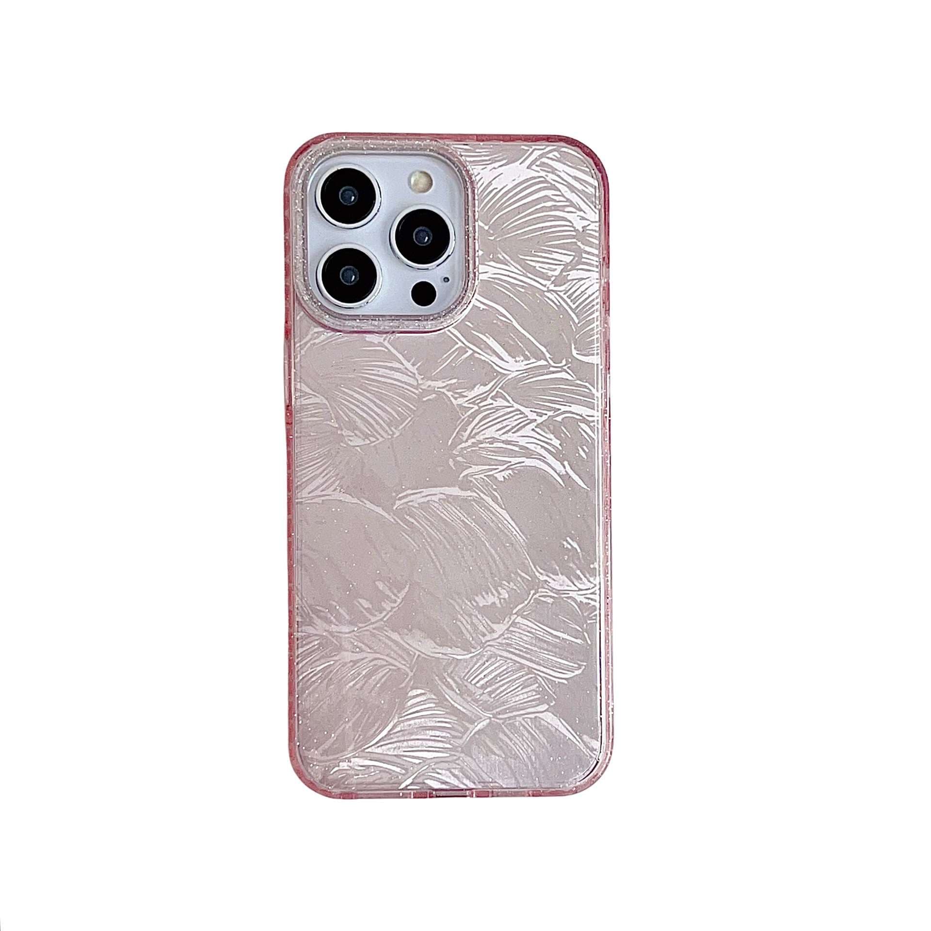 手帳型スマホケース  氷の結晶模様 透明感あふれるスマホケース