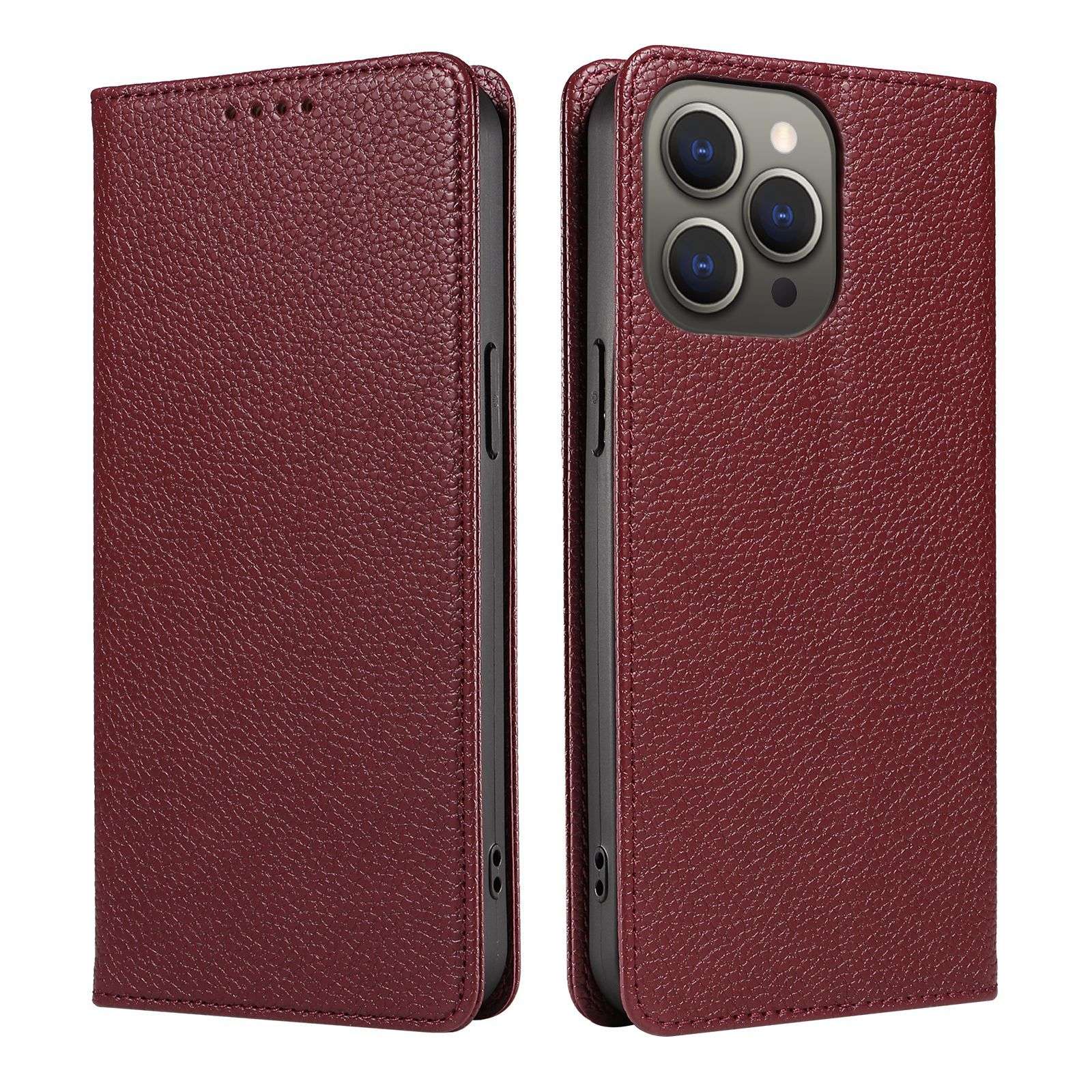 手帳型スマホケース  高級感漂う本革手帳型アイフォンケース