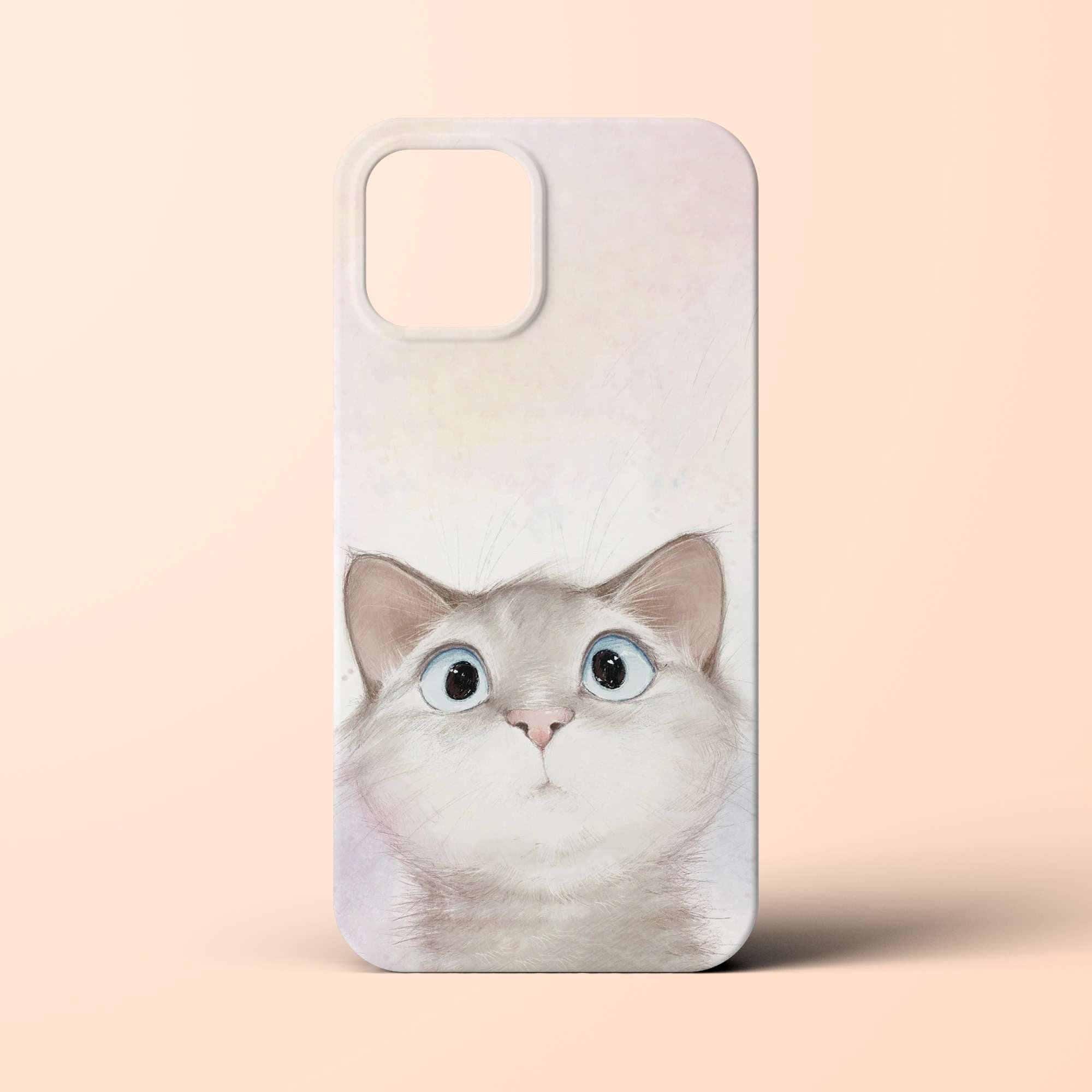 手帳型スマホケース  のぞき見する子猫のスマホケース