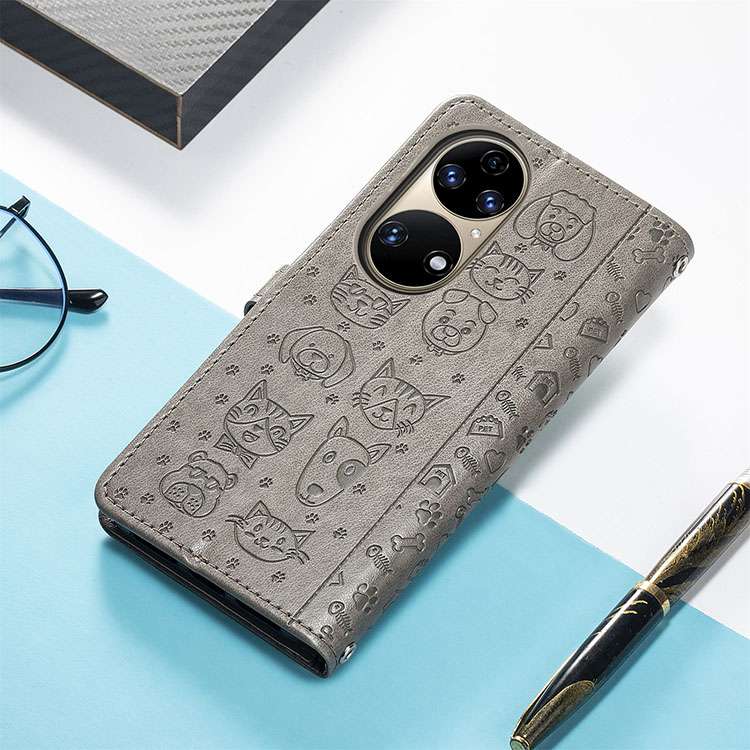 ペット柄レザー手帳型スマホケース