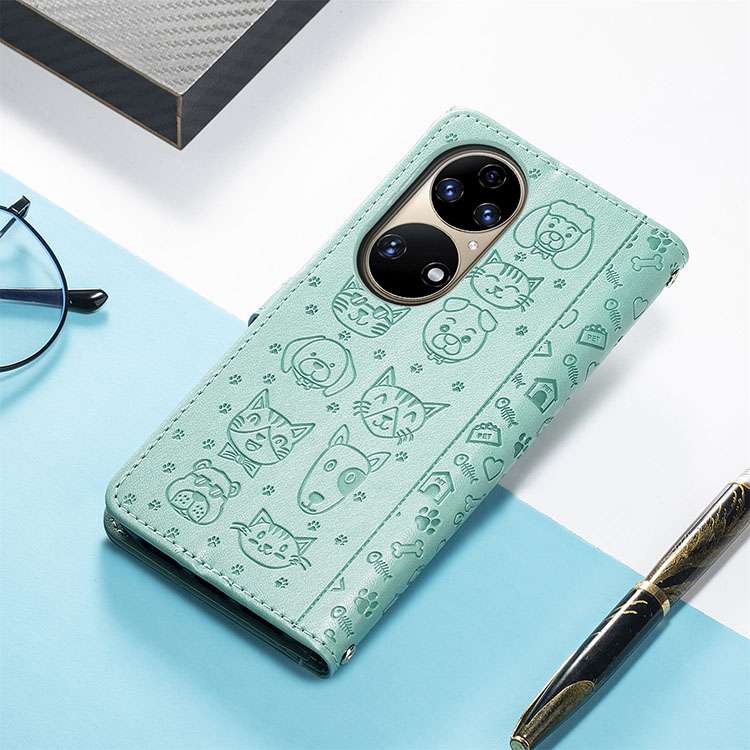 ペット柄レザー手帳型スマホケース