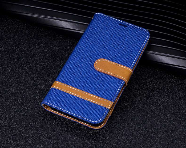 手帳型スマホケース  Galaxy用デニム調フリップカバーケース