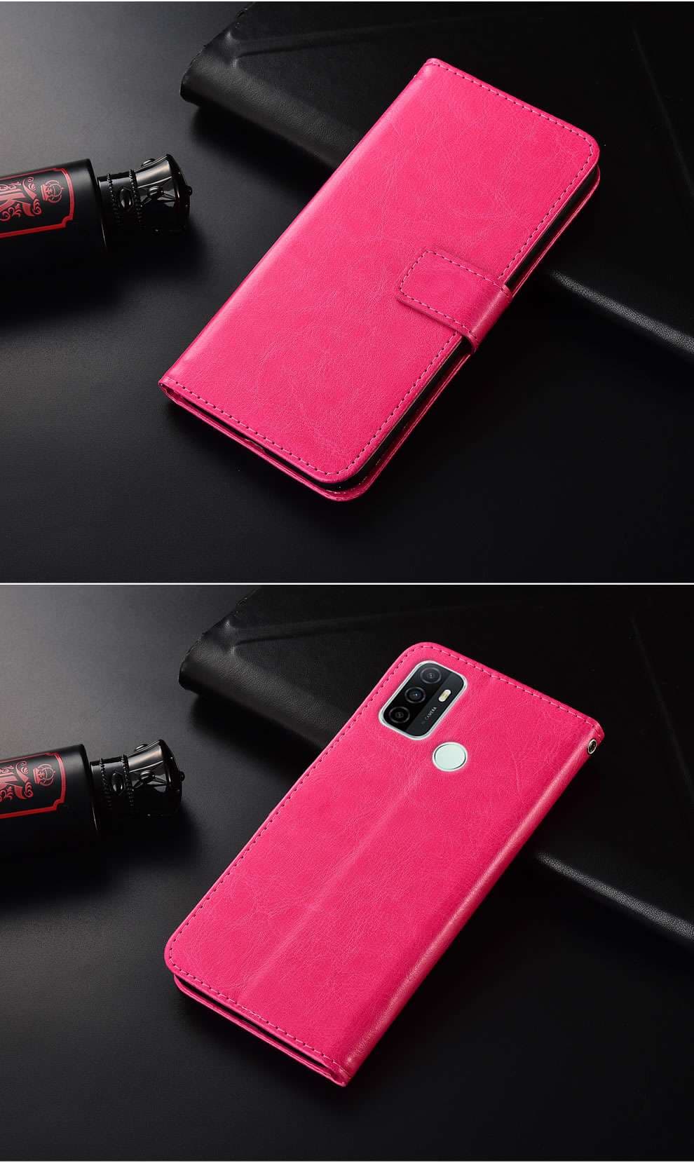 手帳型スマホケース  多色展開レザー調フリップケース