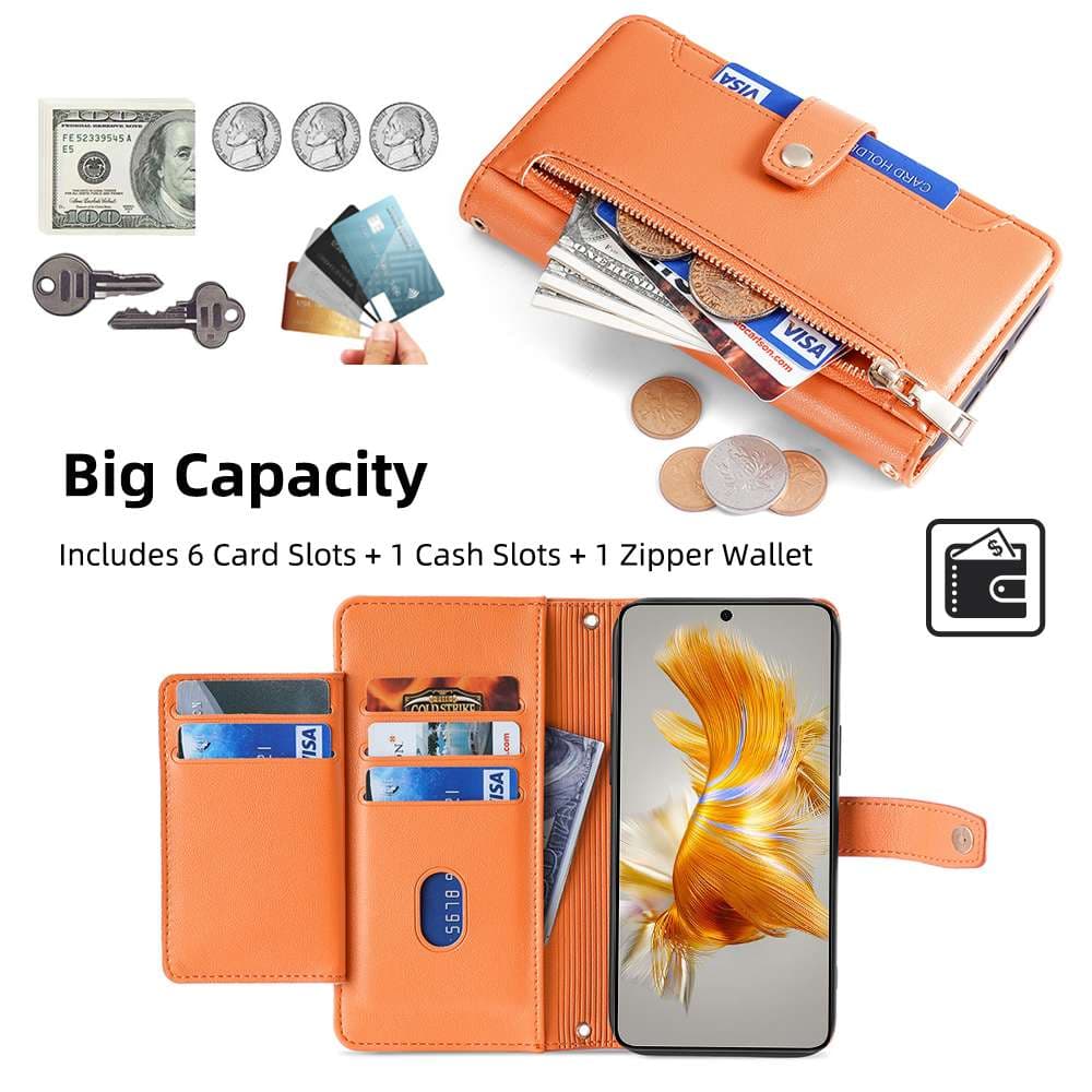 手帳型スマホケース  多機能レザー財布型スマホケース