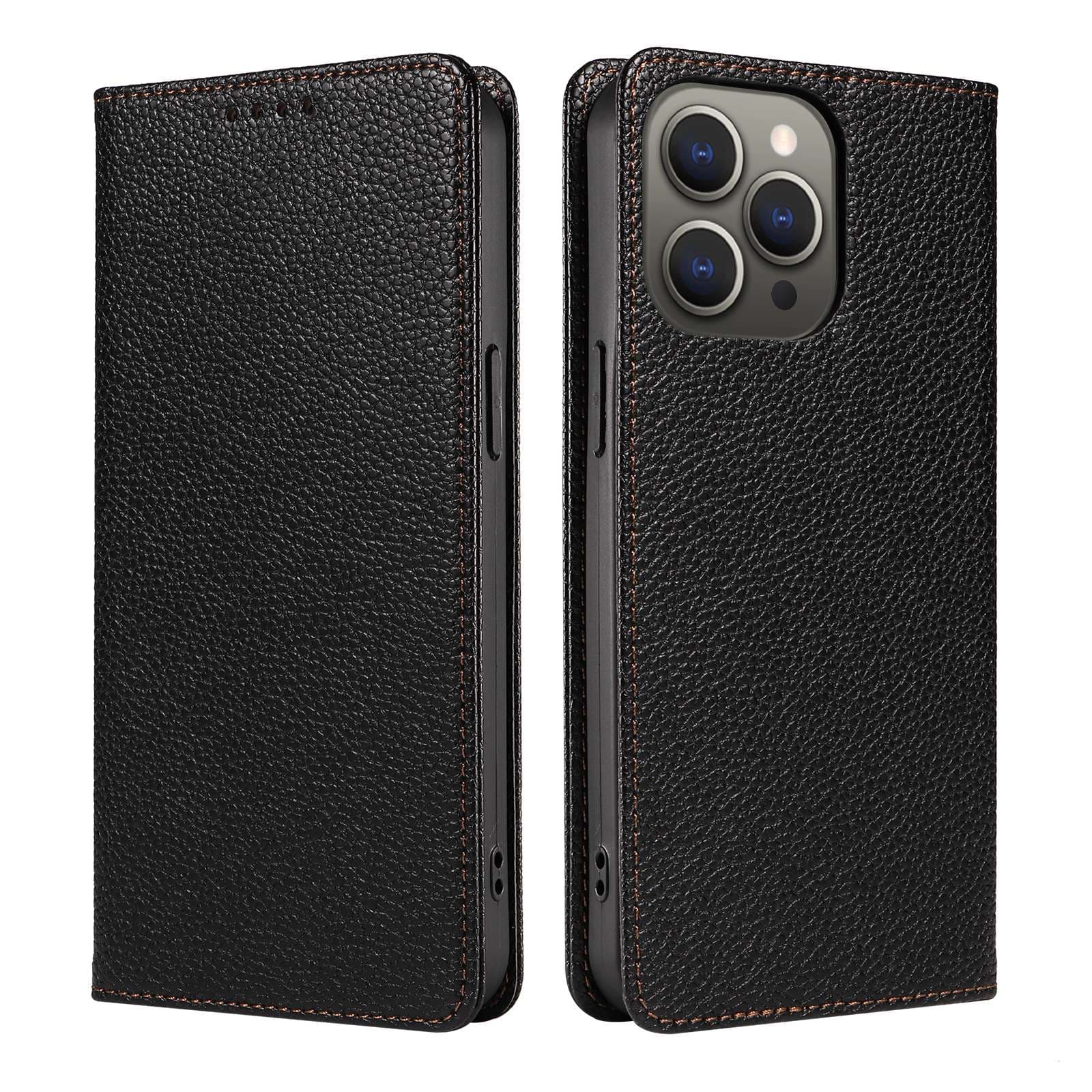 高級感溢れる本革風手帳型スマホケース