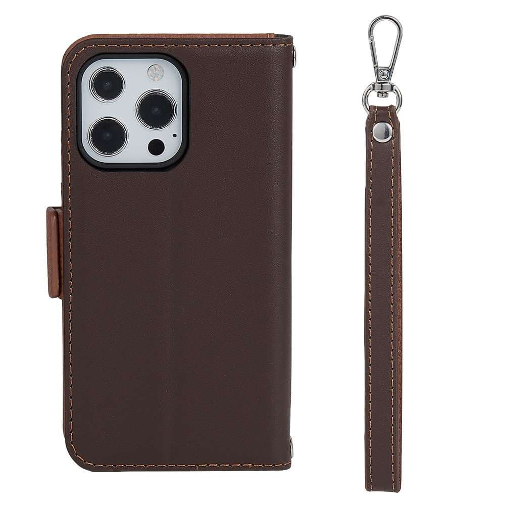 手帳型スマホケース  クロスボディ型レザー調スマホケース