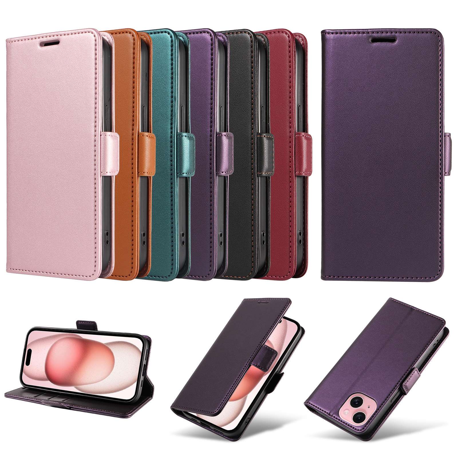 手帳型スマホケース  多機能フリップ式アイフォン保護ケース