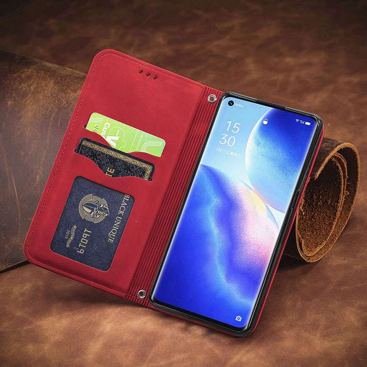 手帳型スマホケース  OPPOスマートフォン用高級本革手帳型ケース