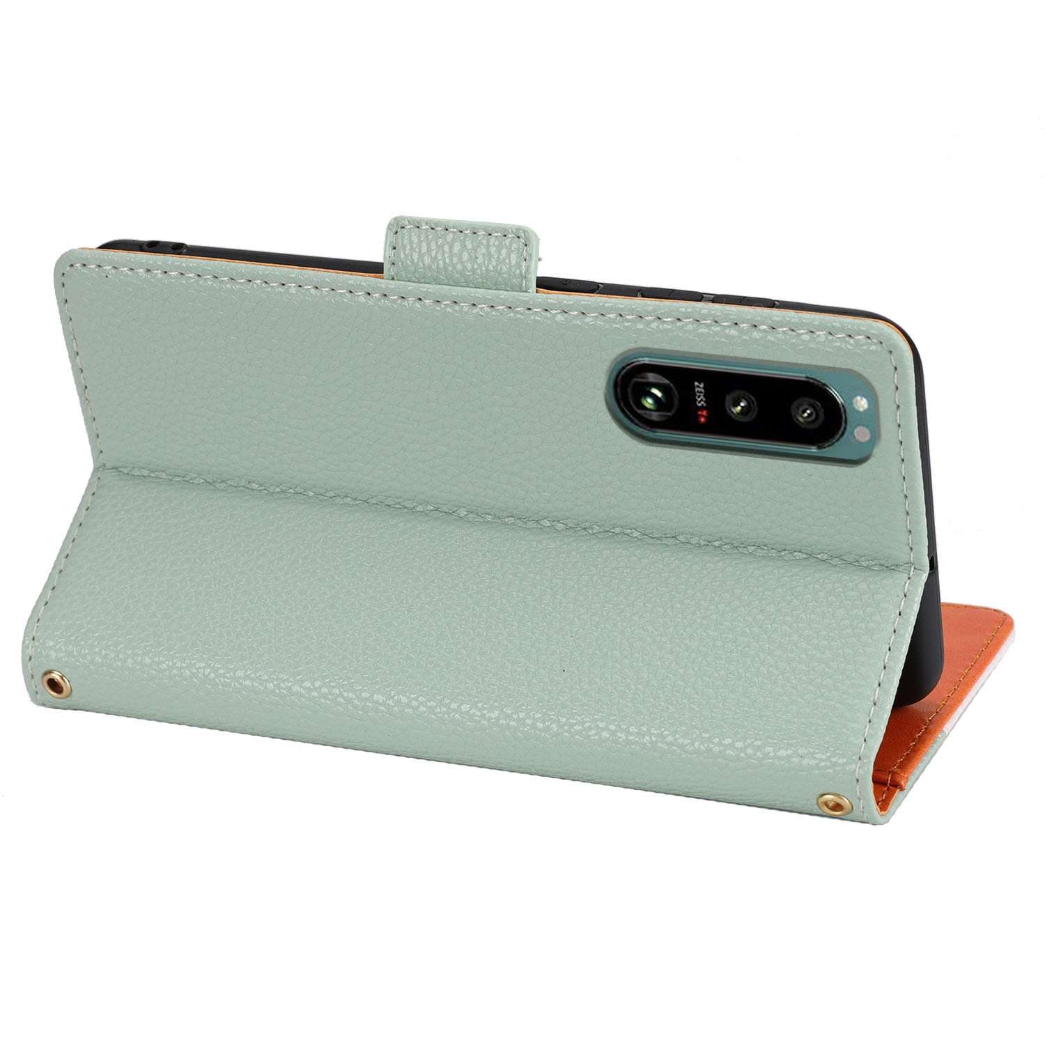 手帳型スマホケース  Xperia用 多機能レザー調手帳型ケース