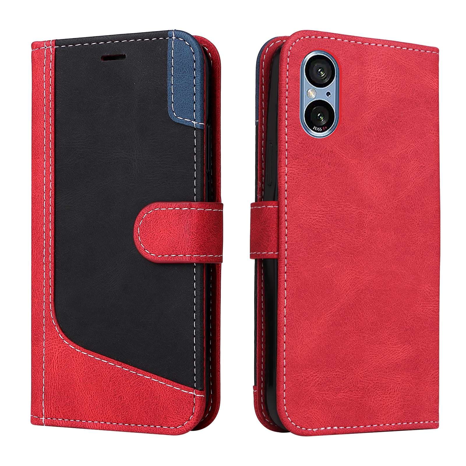 手帳型スマホケース  Xperia用 多機能レザー調フリップカバー