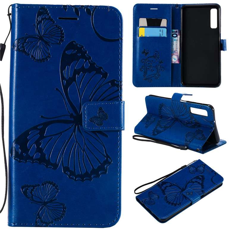 手帳型スマホケース  バタフライ刻印 Galaxy 手帳型レザーケース