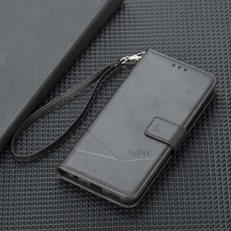 手帳型スマホケース  アクオス用 幾何学模様レザー手帳型ケース