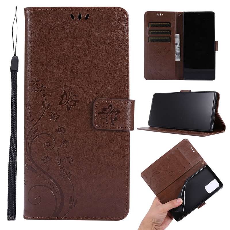 手帳型スマホケース  ギャラクシー用蝶花柄エンボス手帳型ケース