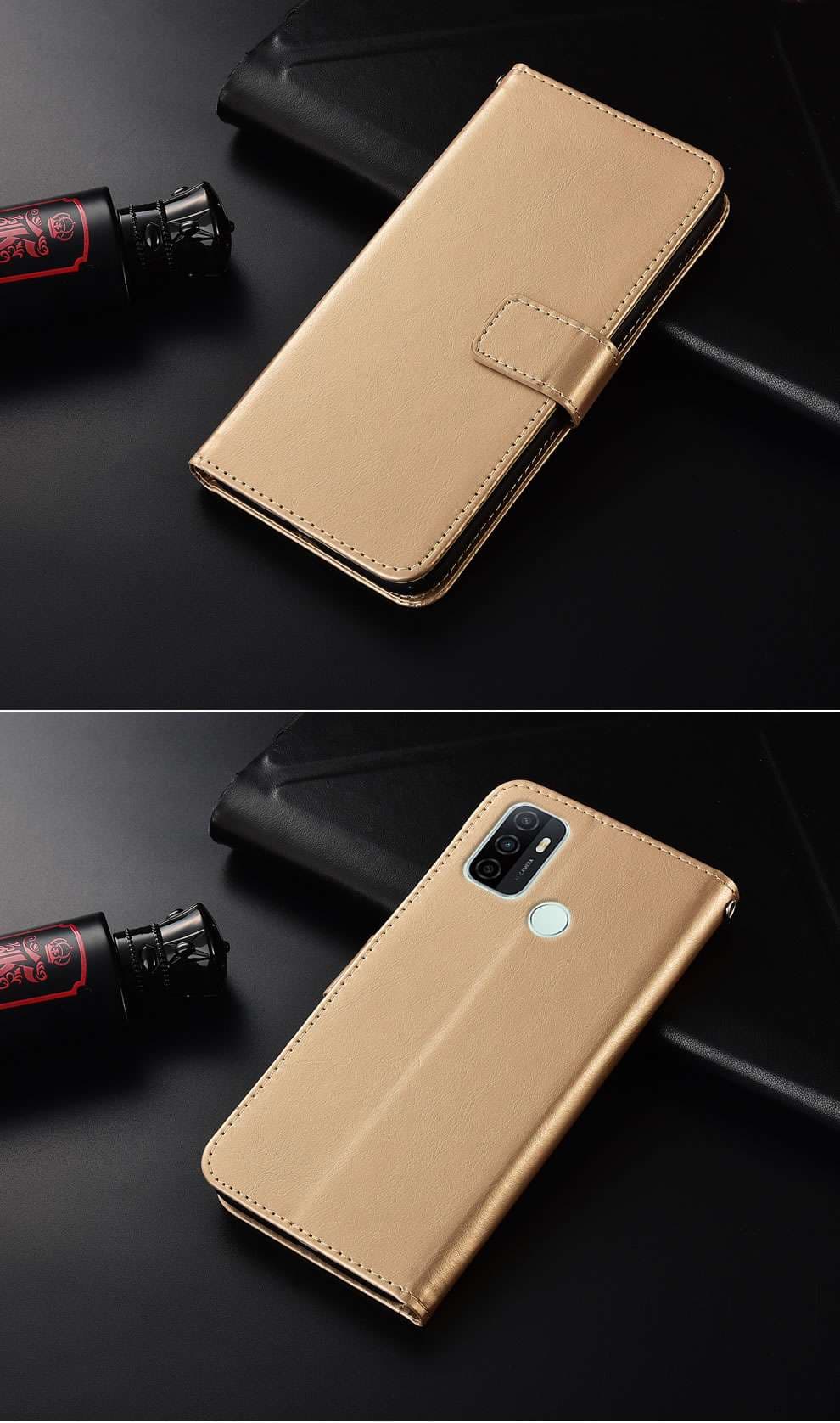 手帳型スマホケース  多色展開レザー調フリップケース