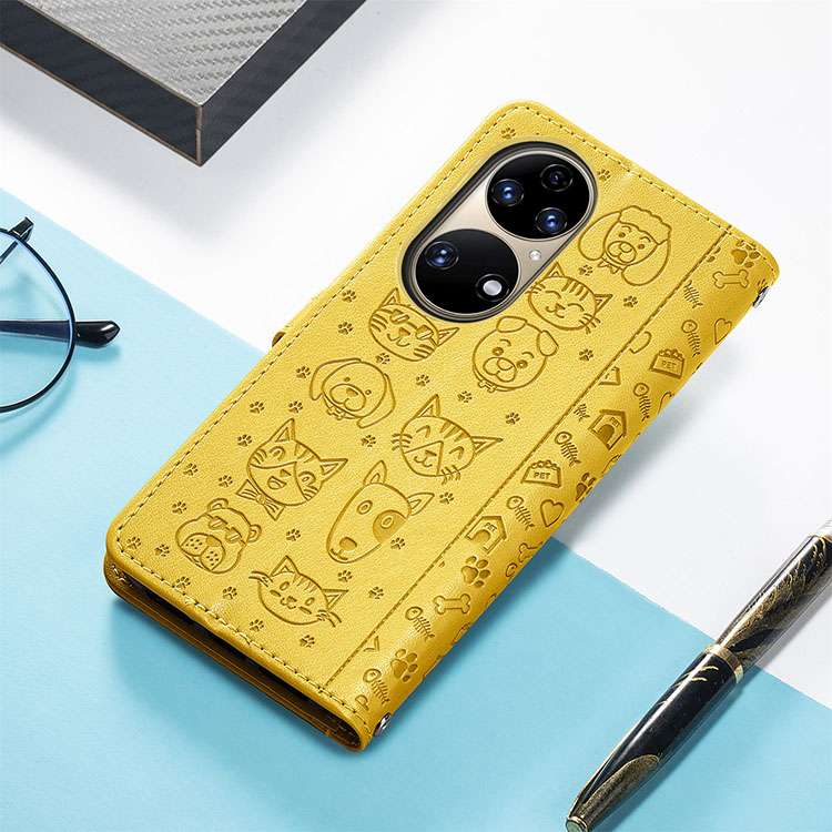 ペット柄レザー手帳型スマホケース