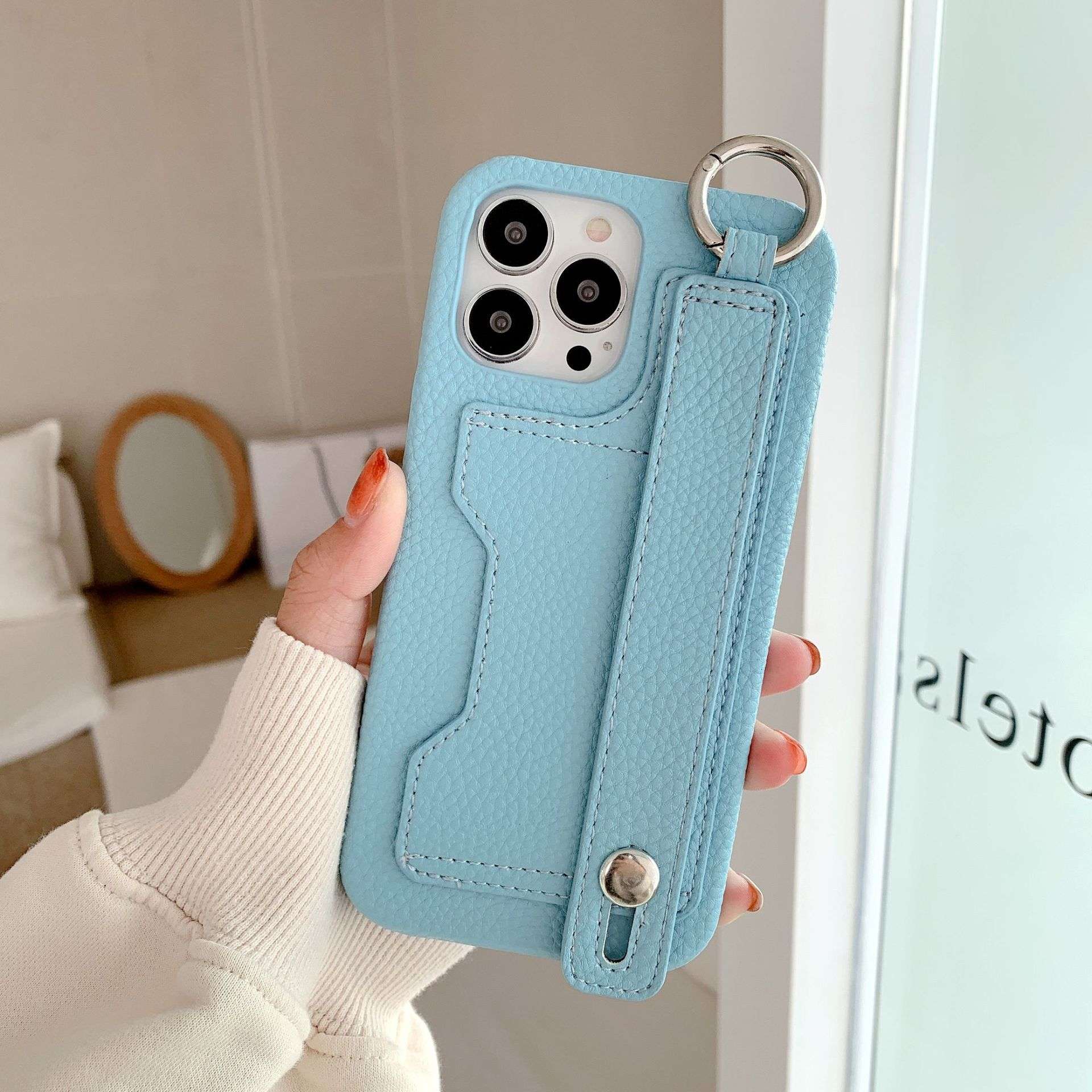 手帳型スマホケース  高級感あふれる多機能レザー風ケース