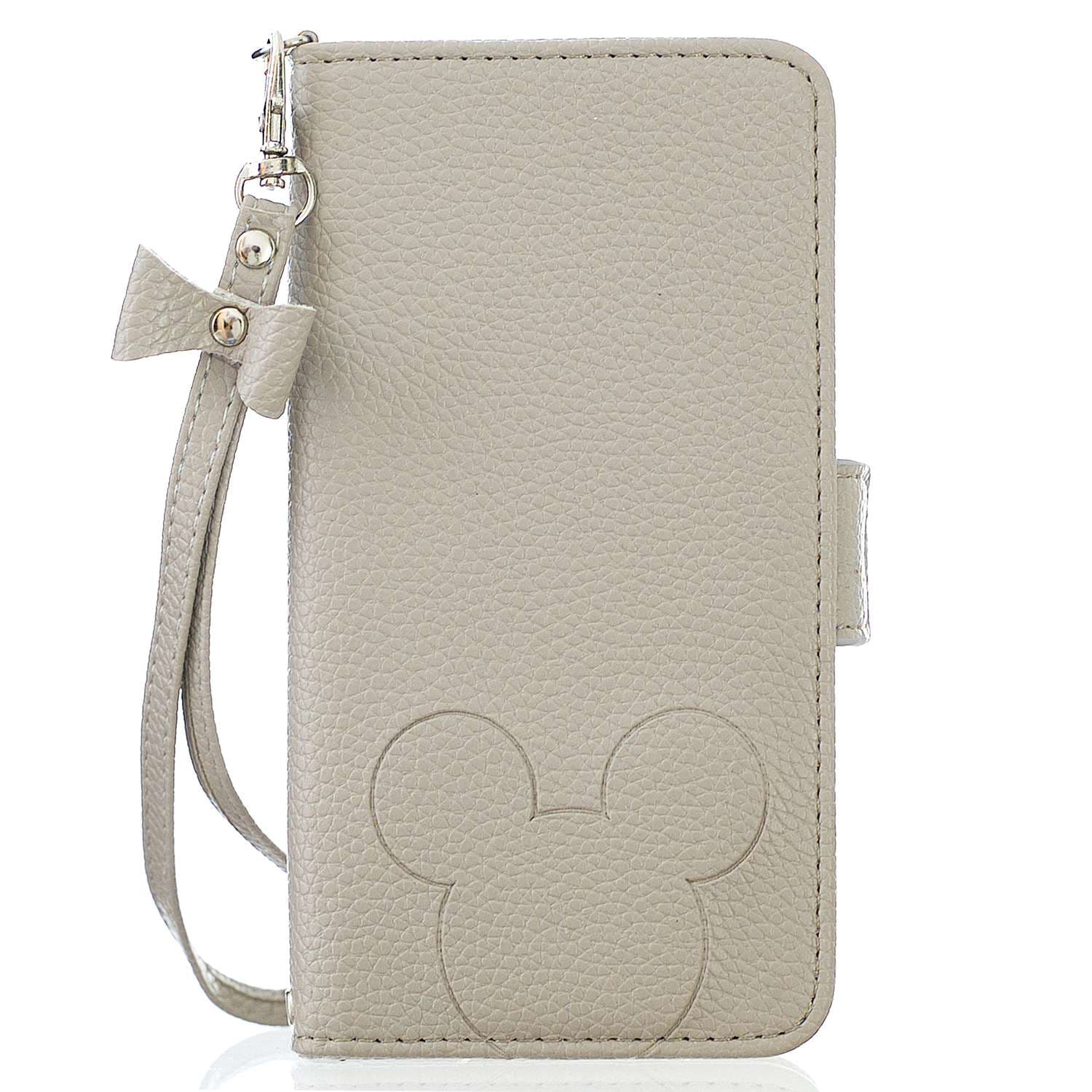 リボン付き手帳型スマホケース