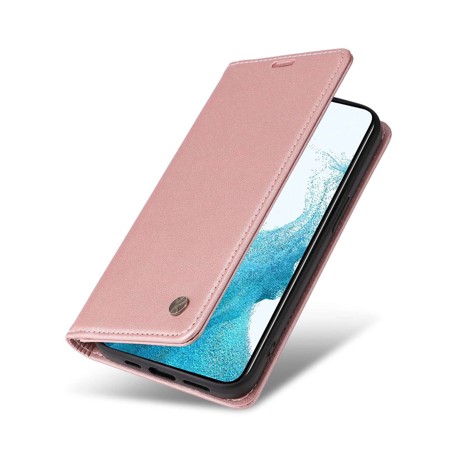 手帳型スマホケース  Galaxy用高級レザー調フォリオケース