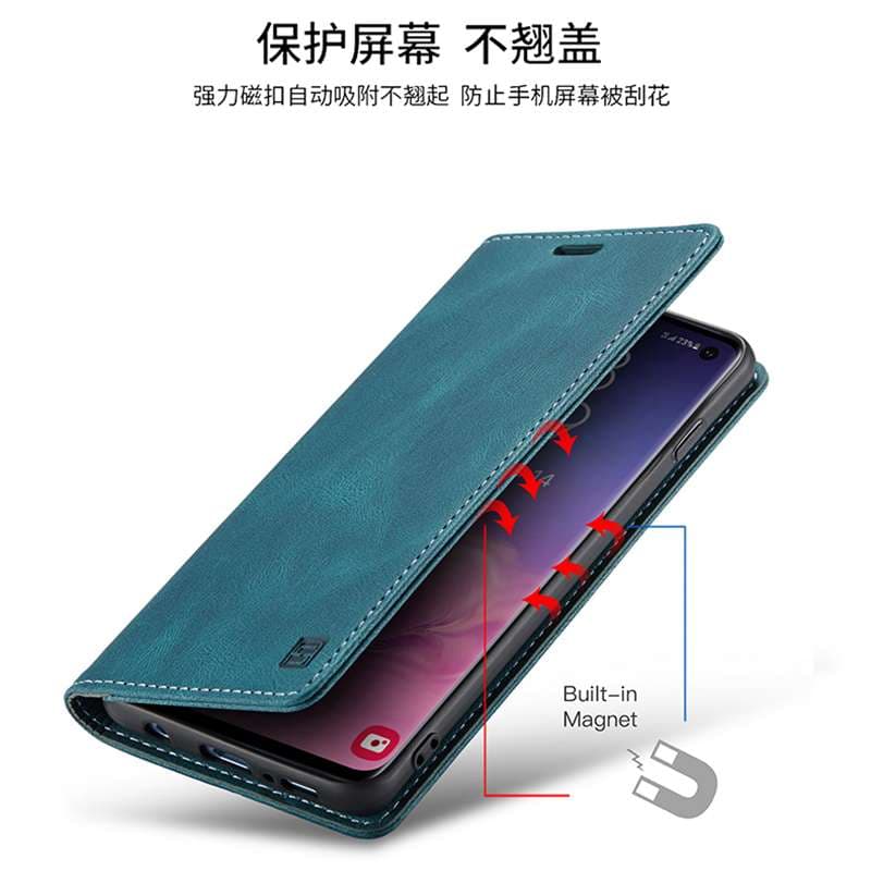 手帳型スマホケース  多機能レザー調フリップウォレットケース