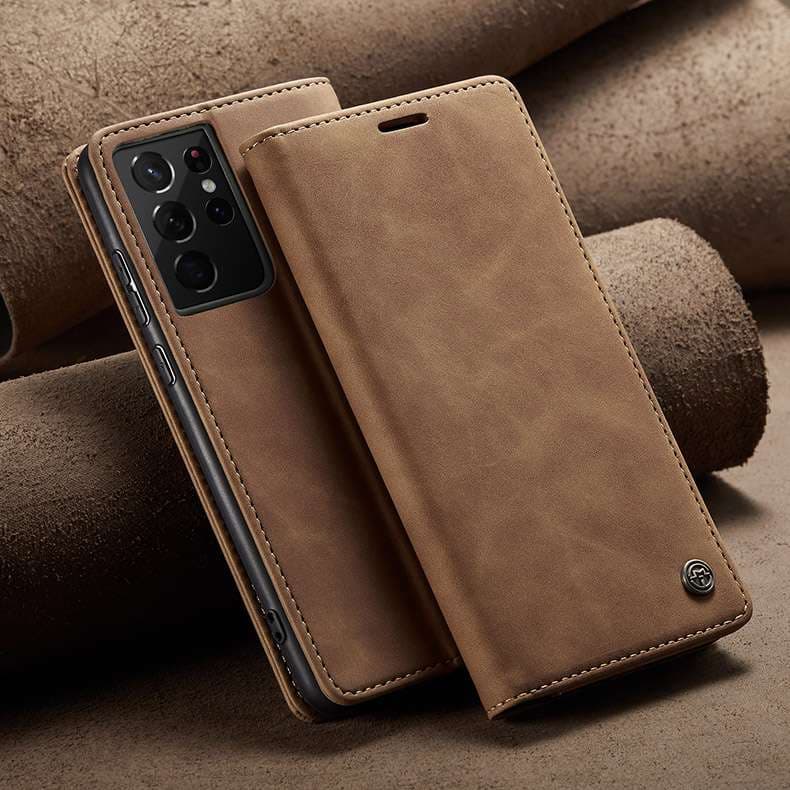 手帳型スマホケース  Galaxy高級レザー手帳型ケース