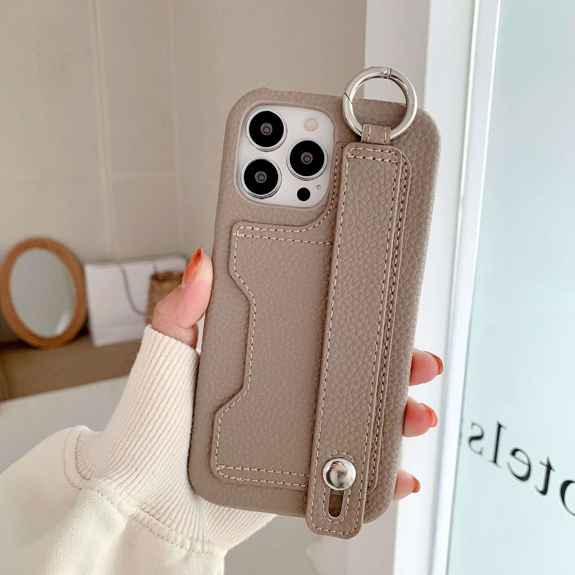手帳型スマホケース  高級感あふれる多機能レザー風ケース