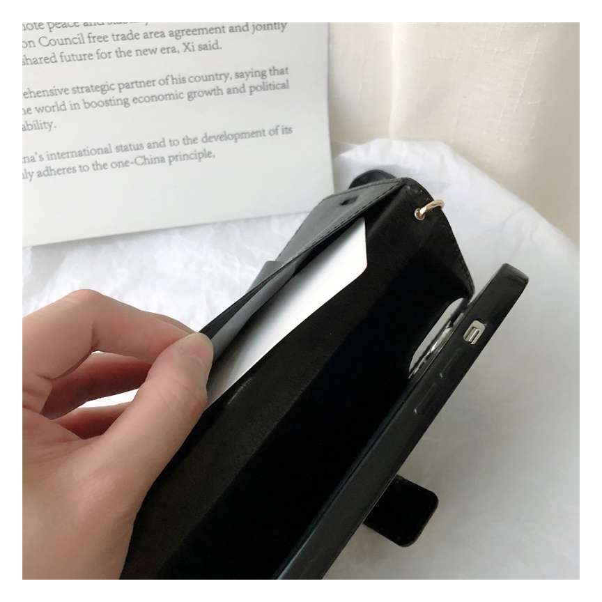 手帳型スマホケース  ハートチャーム付きレザー調手帳型Huaweiケース