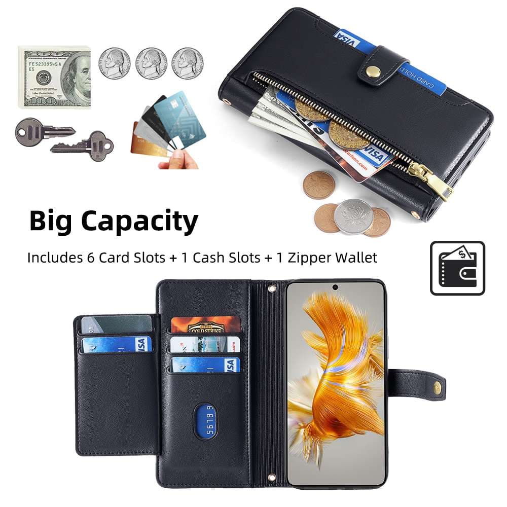 手帳型スマホケース  多機能レザー財布型スマホケース