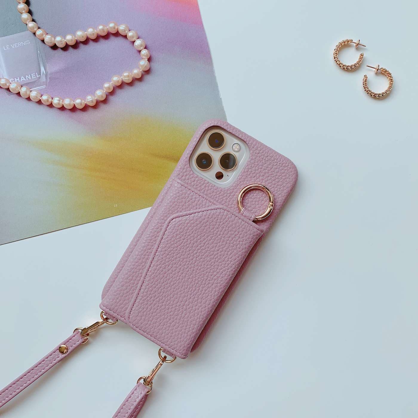 手帳型スマホケース  多機能ストラップ付き手帳型アイフォンケース
