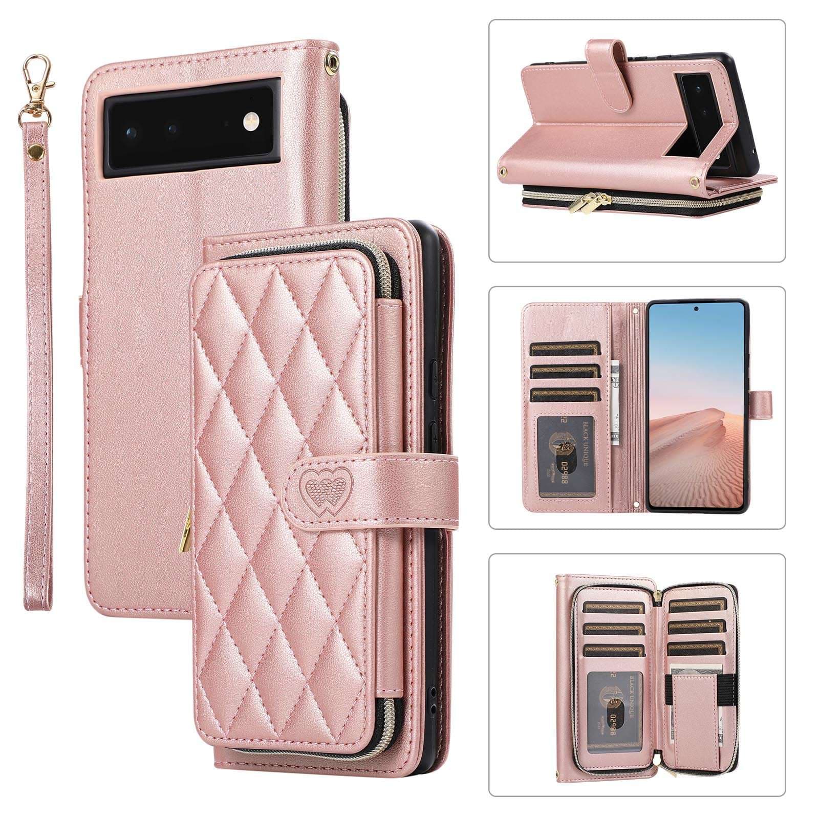 手帳型スマホケース  ピクセル用多機能手帳型ケース財布