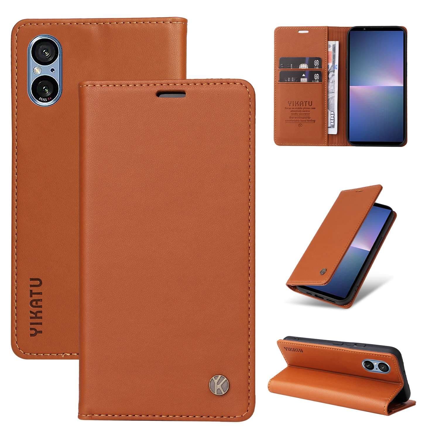 手帳型スマホケース  エクスペリア用高級レザー手帳型ケース