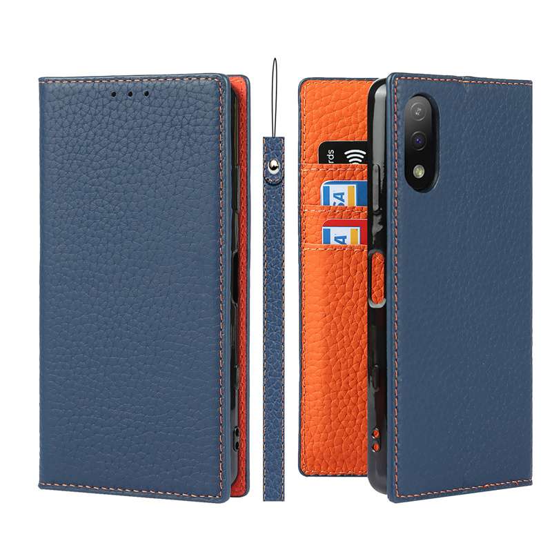 手帳型スマホケース  Xperia用 高級レザー調 多機能手帳型ケース